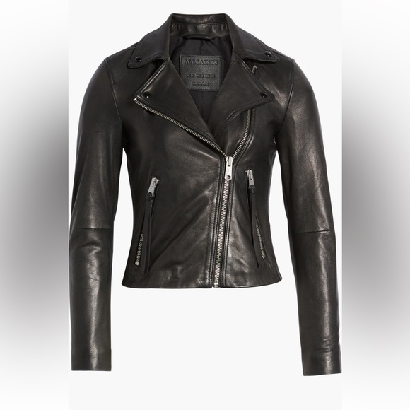 AllSaints Dalby Leather Biker Jacket - Picture 4 of 10